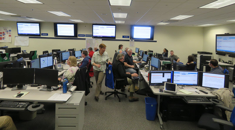 Reservists training in the Idaho Emergency Operations Center