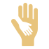 Large hand with small hand on top icon