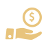 hand and coin with $ on it icon