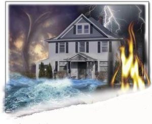 Picture of hazards like flood, fire, and severe weather