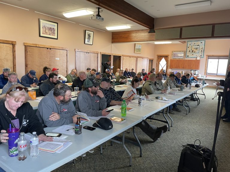 Hazmat training attendees learning best practices in classroom